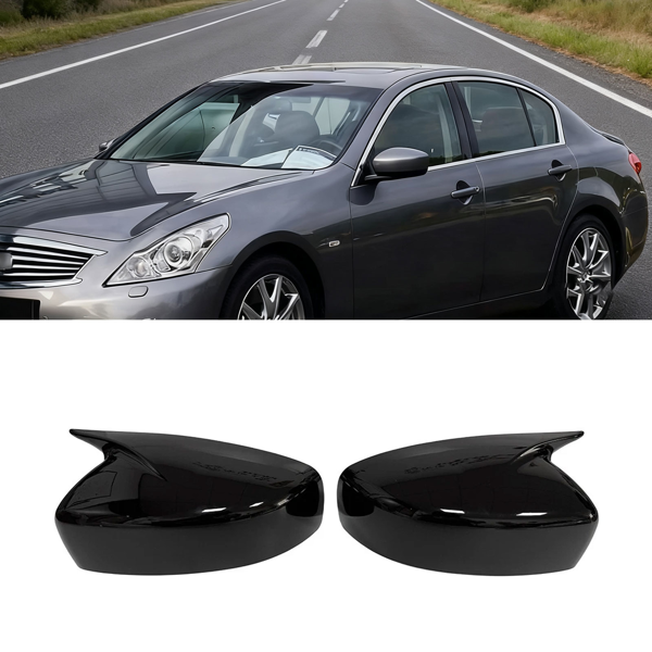 适用于英菲尼迪 G25 G37 Q40 Q60 2009-2015 亮黑色侧后视镜盖-16