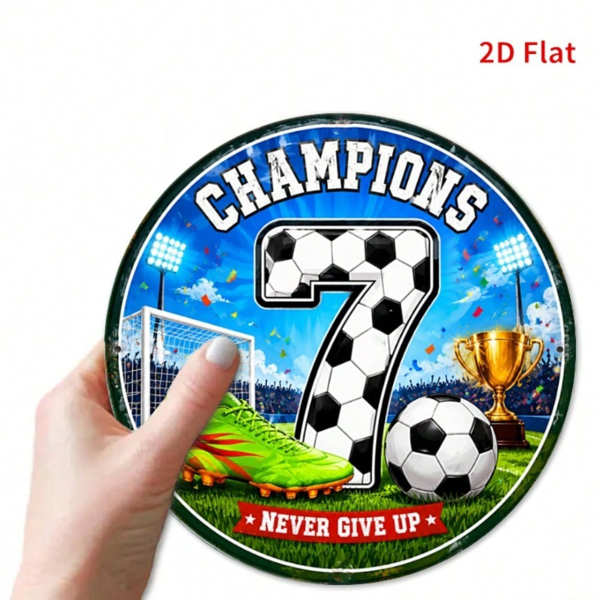 CIFbuy 1 个 7.87×7.87 英寸冠军 7 号足球金属铝铁皮挂牌，“87” 号足球金属铝铁皮挂牌（TikTok, temu 自提物流）-5