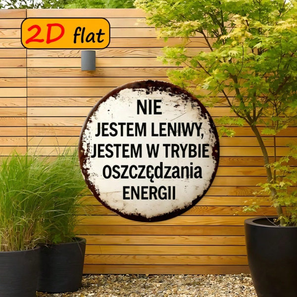 CIFbuy 1 个 7.87×7.87 英寸圆形铝制标牌，“我不是懒” 英寸圆形铝制标牌，趣味标语：我不是懒，只是开启省电模式挂牌（TikTok, temu 自提物流）-4