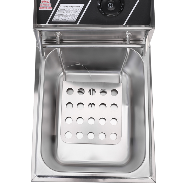美规 EH81 110V 1700W 11.4QT/10.8L 电炸锅 银色 不锈钢 单缸/调温/UL电源线-21