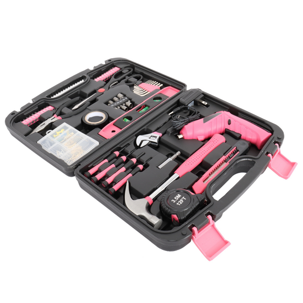 149pcs 带电钻 铁制 工具套装 粉色 女性家用-7