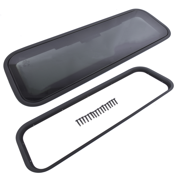 房车车窗 33.5" W x 10.5" H RV Window Tinted RV Window w/ Net Screen and Trim Ring-2