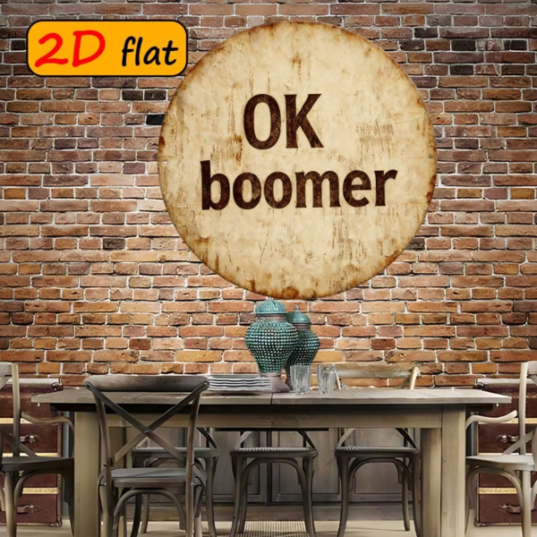CIFbuy 2D 平面 OK Boomer 潮流圆形标牌 7.87×7.87 英寸，“书房餐厅户外潮流装饰” 英寸，书房餐厅户外潮流装饰（TikTok, temu 自提物流）-6