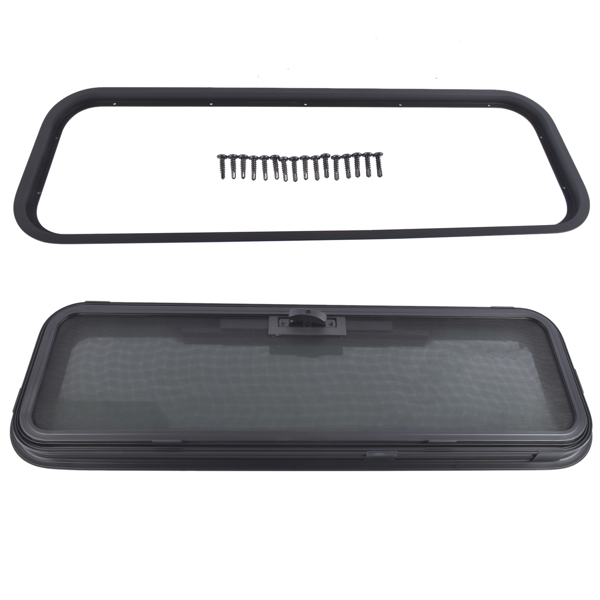房车车窗 33.5" W x 10.5" H RV Window Tinted RV Window w/ Net Screen and Trim Ring-3