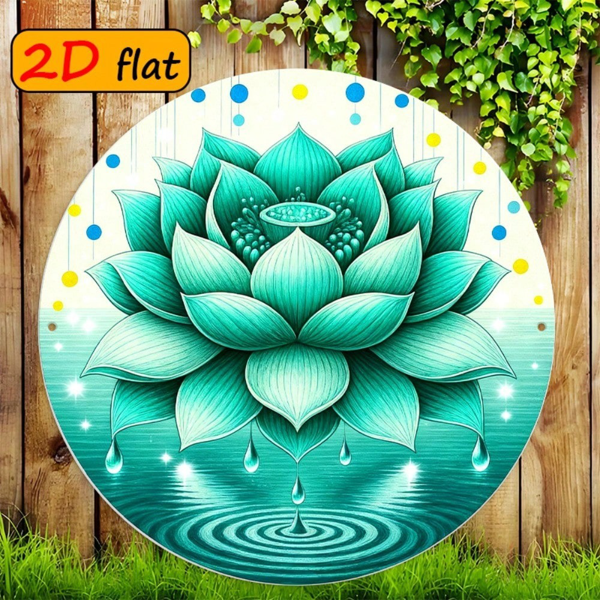 CIFbuy 1 个清新青荷露珠圆形标牌，“87” 平面户外挂牌（TikTok, temu 自提物流）-6