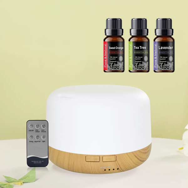 500 毫升超声波香薰加湿器，配遥控器、定时自动关机功能、7 色渐变夜灯，适用于居家、办公、瑜伽场景-5
