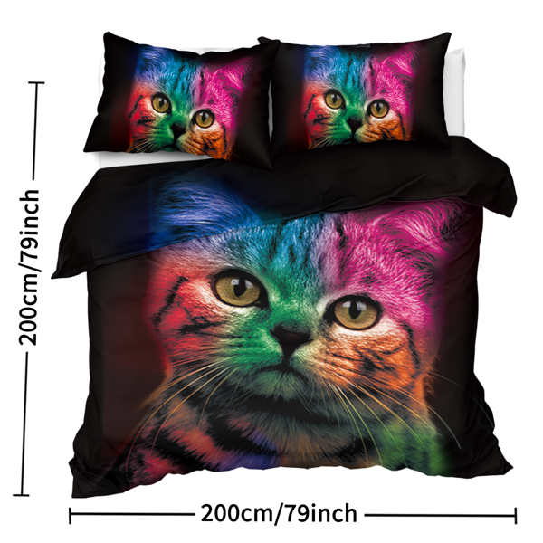 自产床品三件套 五彩猫咪 英国中号（temu仅可自提）-8