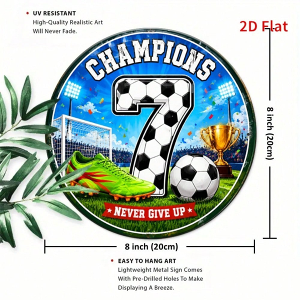 CIFbuy 1 个 7.87×7.87 英寸冠军 7 号足球金属铝铁皮挂牌，“87” 号足球金属铝铁皮挂牌（TikTok, temu 自提物流）-9