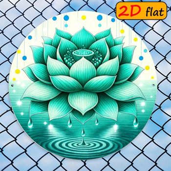 CIFbuy 1 个清新青荷露珠圆形标牌，“87” 平面户外挂牌（TikTok, temu 自提物流）