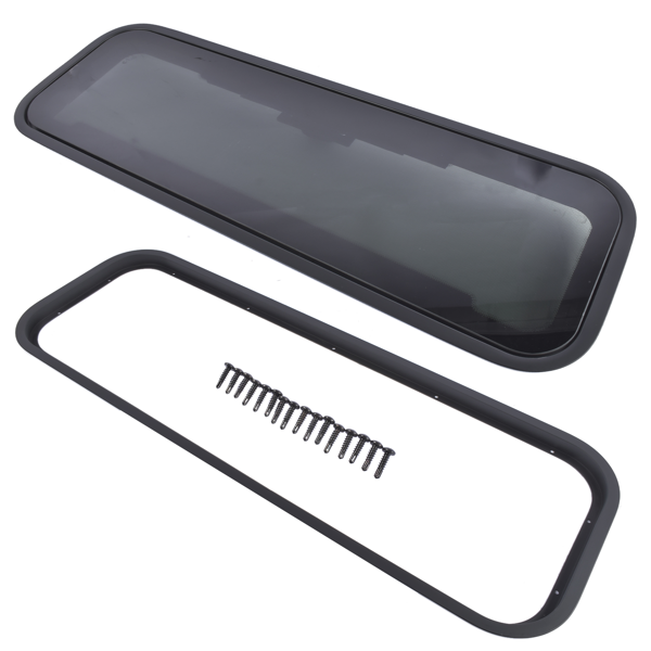 房车车窗 33.5" W x 10.5" H RV Window Tinted RV Window w/ Net Screen and Trim Ring-4