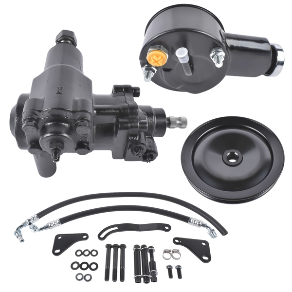 转向器套装 Power Steering Gear Box Conversion Kit Fit for Chevy Bel Air Impala 1958-1964 3913BK Black-6