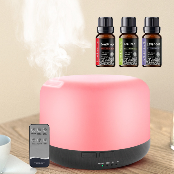 500 毫升超声波香薰加湿器，配遥控器、定时自动关机功能、7 色渐变夜灯，适用于居家、办公、瑜伽场景-11