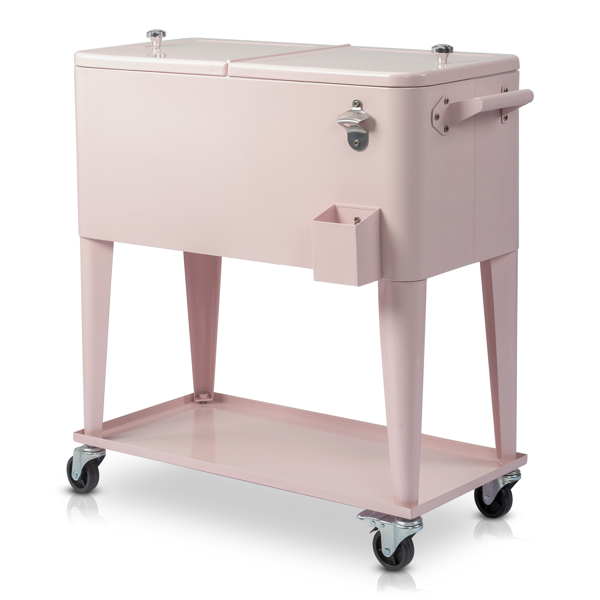 【同款编码：26565530】80qt 粉色 冷冻保温推车 87.5*39*91cm 长方形 塑料箱体 冷冻保温-5