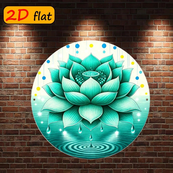 CIFbuy 1 个清新青荷露珠圆形标牌，“87” 平面户外挂牌（TikTok, temu 自提物流）-5
