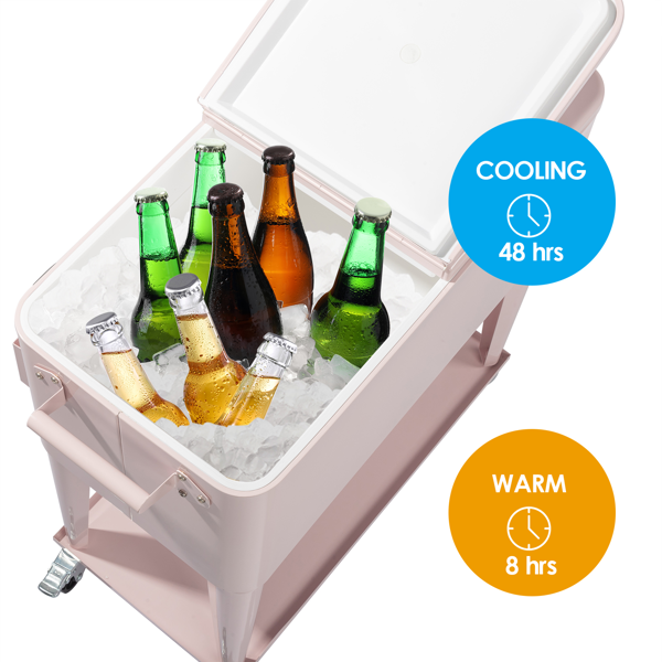 【同款编码：26565530】80qt 粉色 冷冻保温推车 87.5*39*91cm 长方形 塑料箱体 冷冻保温-14