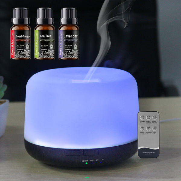 500 毫升超声波香薰加湿器，配遥控器、定时自动关机功能、7 色渐变夜灯，适用于居家、办公、瑜伽场景-12