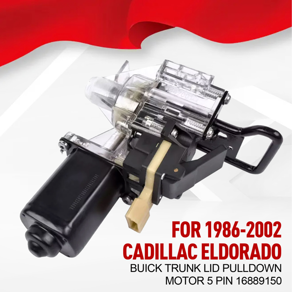 适用于 1986-2002 年凯迪拉克 Eldorado 和别克车型的后备箱盖下拉电机，5 针，零件号 16889150-10
