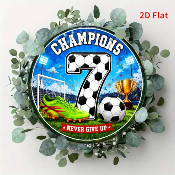 CIFbuy 1 个 7.87×7.87 英寸冠军 7 号足球金属铝铁皮挂牌，“87” 号足球金属铝铁皮挂牌（TikTok, temu 自提物流）-8