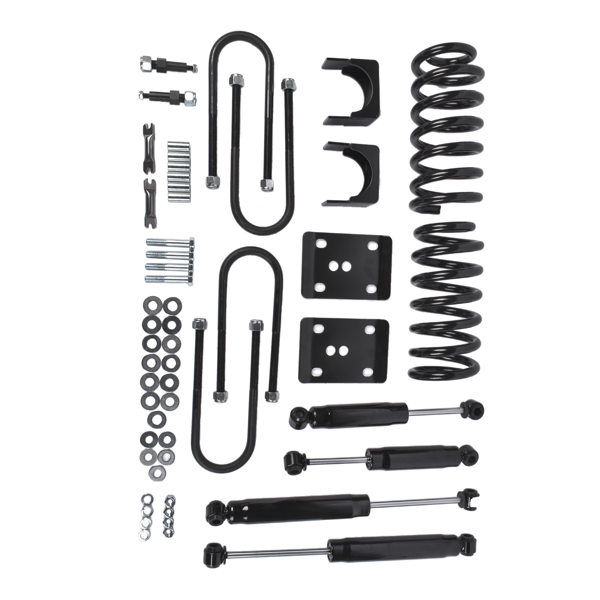 弹簧减震器套件 3" / 5" Drop Lowering Flip Kit Fit for Chevrolet C10 GMC C15 1973-1987 Springs & Shocks Black-3