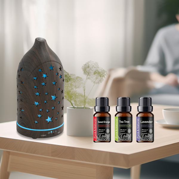 家用香薰精油扩香机，七色 LED 渐变灯光，超静音设计，卧室，办公室、舒缓放松场景适用-9