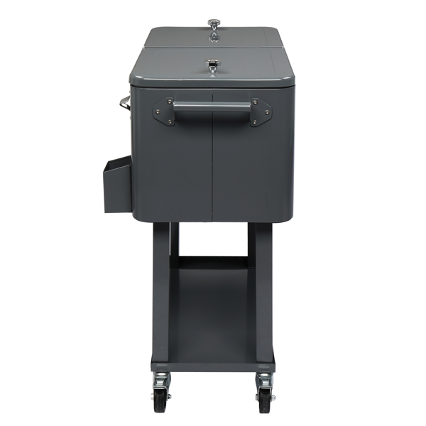【同款编码：56824091】80QT 深灰色 冷冻保温推车 87.5*91*38.5cm 长方形 塑料箱体 铁脚管 冷冻保温-11
