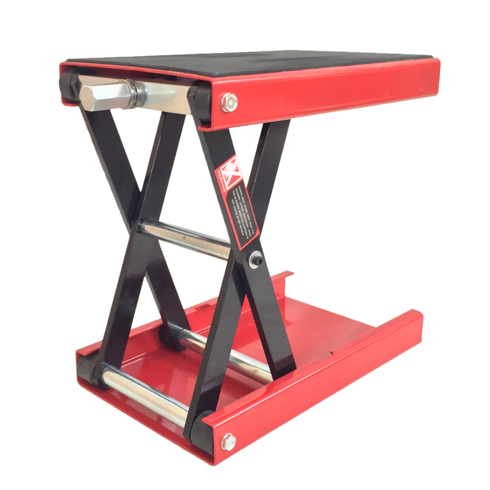 1100lbs Steel Adjustable Scissor Lift for Motorcycles Red