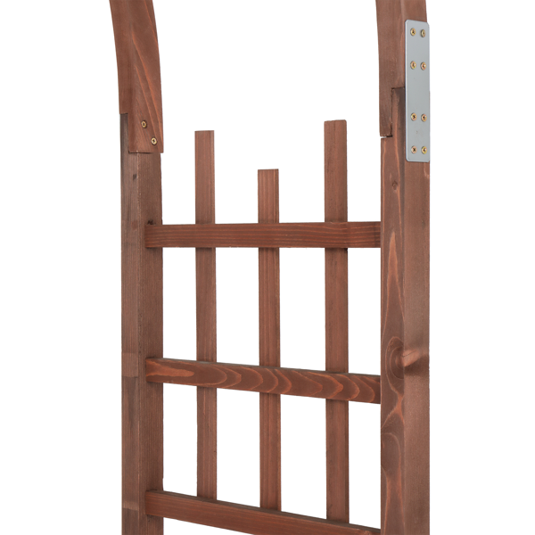6.8ft 红棕色 圆弧顶 带座椅 木拱门-10