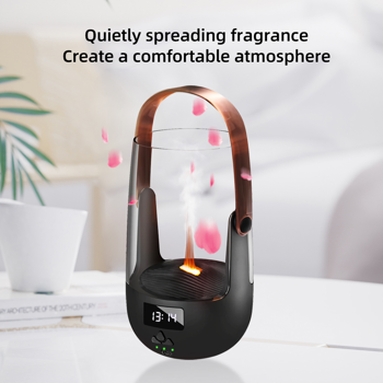 复古火焰香薰机 古铜色 礼品 | 200 毫升加湿器，三档定时、氛围灯效、缺水自动保护