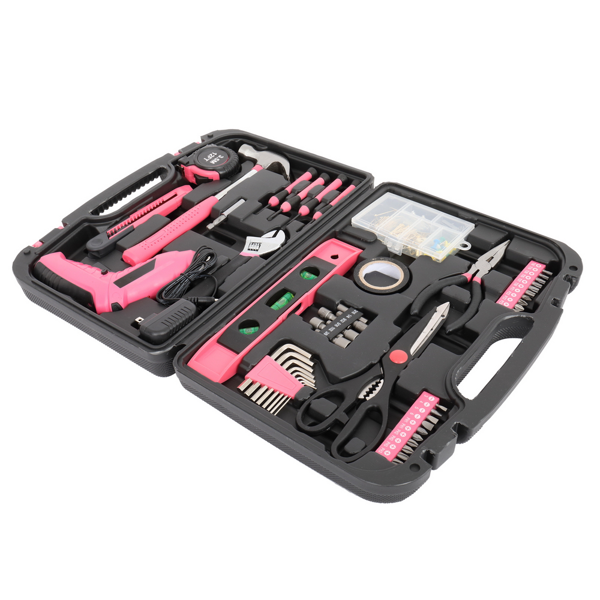 149pcs 带电钻 铁制 工具套装 粉色 女性家用-4