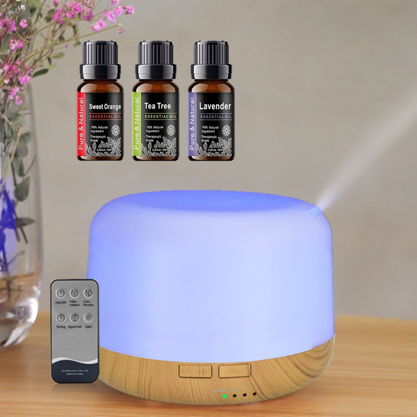 500 毫升超声波香薰加湿器，配遥控器、定时自动关机功能、7 色渐变夜灯，适用于居家、办公、瑜伽场景-15