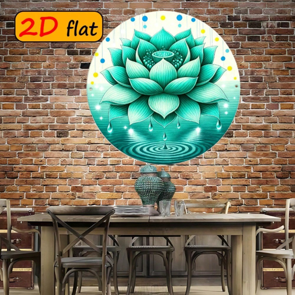 CIFbuy 1 个清新青荷露珠圆形标牌，“87” 平面户外挂牌（TikTok, temu 自提物流）-4