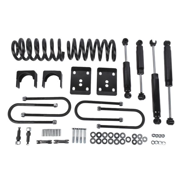 弹簧减震器套件 3" / 5" Drop Lowering Flip Kit Fit for Chevrolet C10 GMC C15 1973-1987 Springs & Shocks Black-1