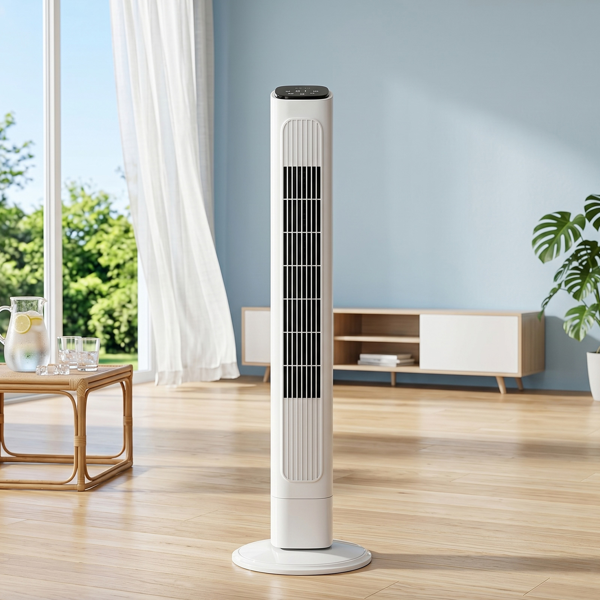 美规 RTW-GR36 塔扇 110V 45W 36英寸 柱形塔扇 触控 带遥控  塑料机身 铜电机 白色 3档 3种模式 可摇头 9小时定时 家用-2