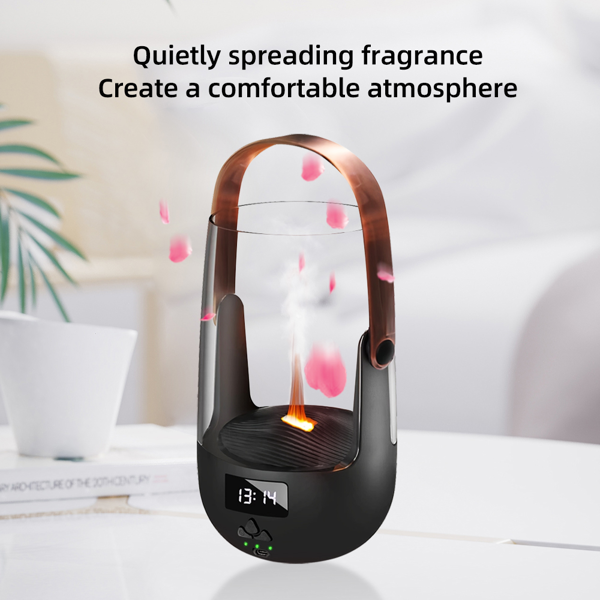 复古火焰香薰机 古铜色 礼品 | 200 毫升加湿器，三档定时、氛围灯效、缺水自动保护-9