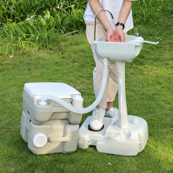 【同款编码：77825851】5 Gallon  配套白色盖圈污水箱升级马桶  户外洗手台 HDPE  白色-26