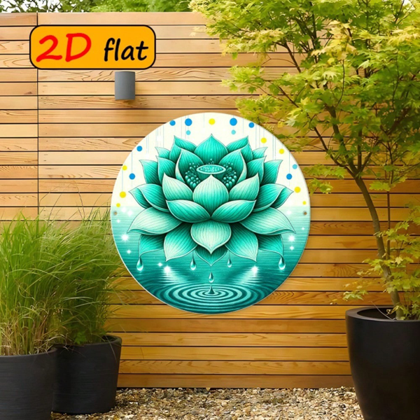 CIFbuy 1 个清新青荷露珠圆形标牌，“87” 平面户外挂牌（TikTok, temu 自提物流）-3