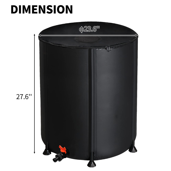 50gal 黑色 PVC 可折叠 集雨桶-3