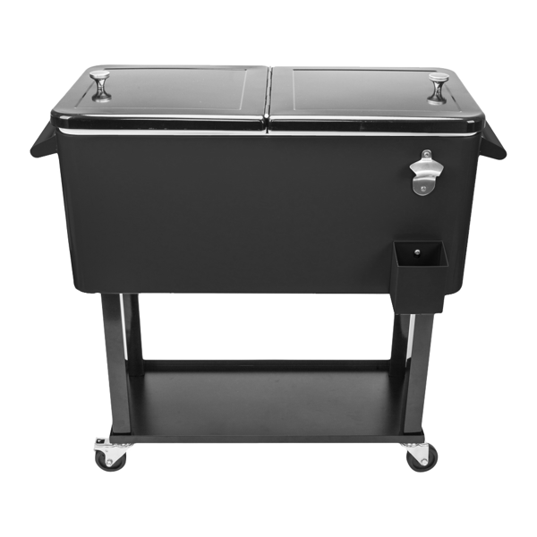 【同款编码：82483437】80qt 黑色箱体 黑色脚管 冷冻保温推车 91*87*48cm 长方形 铁 带排水管-21