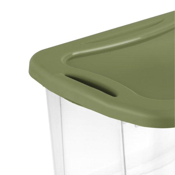 （2件套）40夸脱中型储物箱，透明塑料储物容器，带全握把手，绿色(Walmart仓库发货）-3