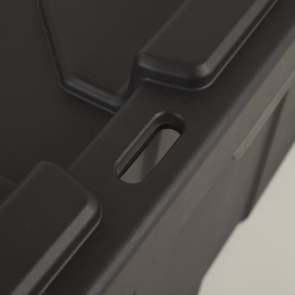 4件套大型工业储物箱，27加仑耐用塑料储物手提箱，带锁盖和一体式把手，黑色(Walmart仓库发货）-3