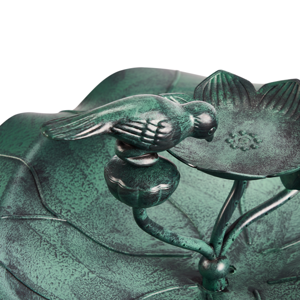 50*50*86cm 树脂 墨绿色 荷叶边 带饲料盘 鸟浴盆-8