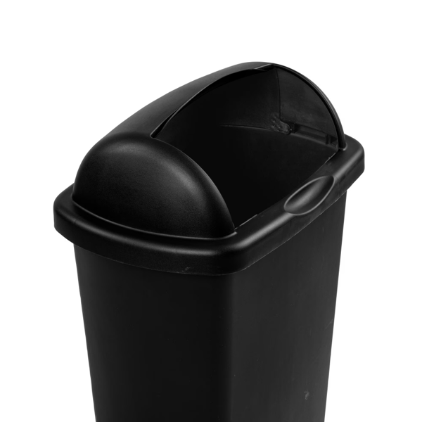 大厨房垃圾桶，13加仑带滚盖塑料垃圾桶，黑色  （Walmart仓库发货）-6