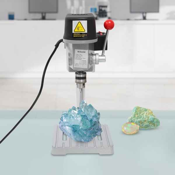 Mini-Bohrmaschine / Tischbohrmaschine, 150W, stufenlose Drehzahlregelung 0-7000 U/min, Bohr-Ø 0,6-6,5mm, Bohrtiefe 25mm,  für DIY, Modellbau, PCB-Leiterplatten, Holz, Acryl, Dünnblech-6
