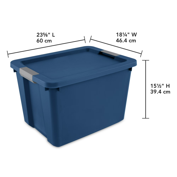 （2个装）20加仑大容量储物箱，带锁盖的塑料储物容器，蓝色(Walmart仓库发货）-2