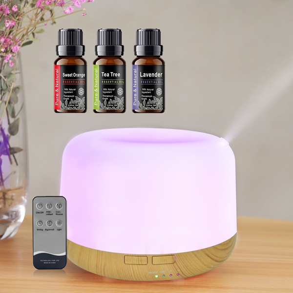 500 毫升超声波香薰加湿器，配遥控器、定时自动关机功能、7 色渐变夜灯，适用于居家、办公、瑜伽场景-12