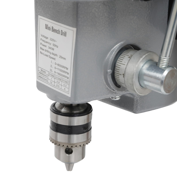 Mini-Bohrmaschine / Tischbohrmaschine, 150W, stufenlose Drehzahlregelung 0-7000 U/min, Bohr-Ø 0,6-6,5mm, Bohrtiefe 25mm,  für DIY, Modellbau, PCB-Leiterplatten, Holz, Acryl, Dünnblech-8