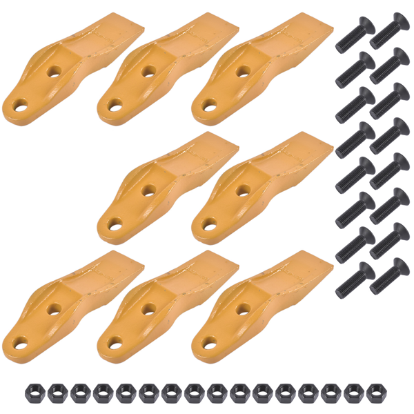斗齿 8 Pack Bucket Uni-Teeth with Hardware 1324720 Fit for Caterpillar Skid Steers 247 257-5