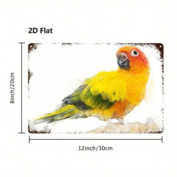 CIFbuy 1个8x12英寸太阳锥尾鹦鹉金属标牌，坚固的2D平面墙饰，适用于家庭、卧室、厨房、酒吧及餐厅装饰（TikTok, temu 自提物流）-2