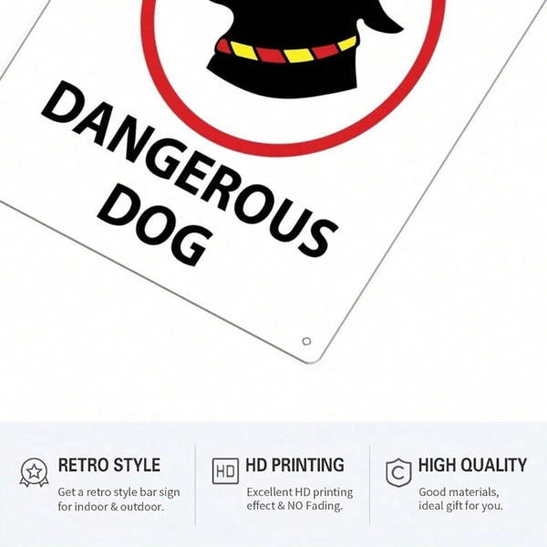 CIFbuy 1件装 谨防恶犬标识 8x12英寸 加厚钢制宠物安全警示牌，耐候防锈 户外庭院装饰品 Wi （TikTok, temu 自提物流）-6
