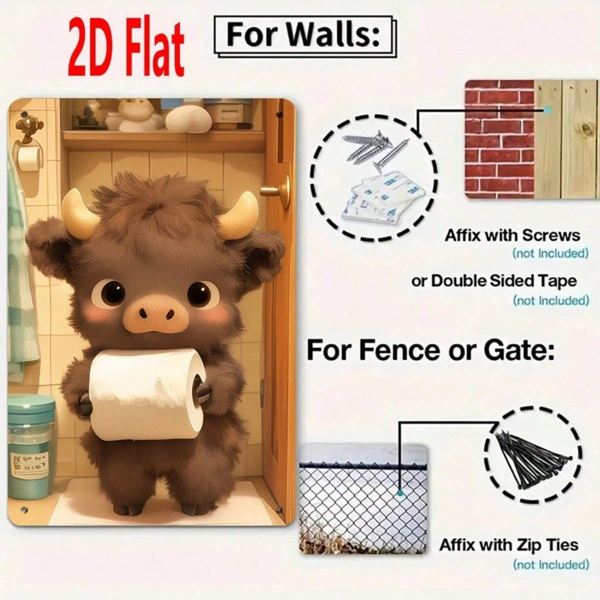 CIFbuy 有趣 | 圆形铁质金属标牌，当心狗狗！这只猫也挺可疑的 8X8英寸 2D 平面印刷装饰标牌 1个，防水（TikTok, temu 自提物流）-3
